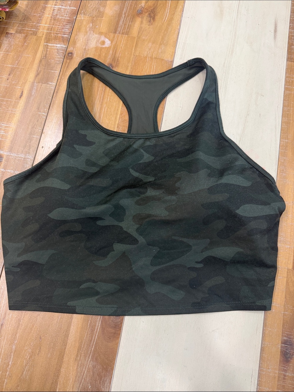 DSG Dark Green Camo Racerback Sports Bra